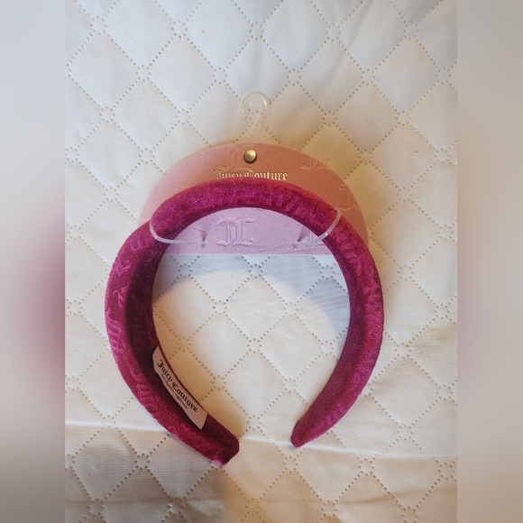 Juicy Couture Pink Velvet Headband - Picture 3 of 5